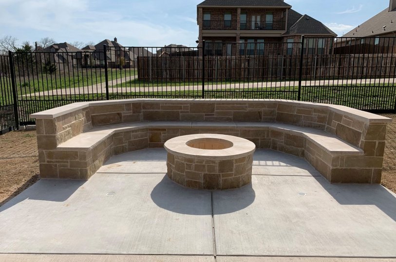 Outdoor fireplace installation in Waxahachie, TX