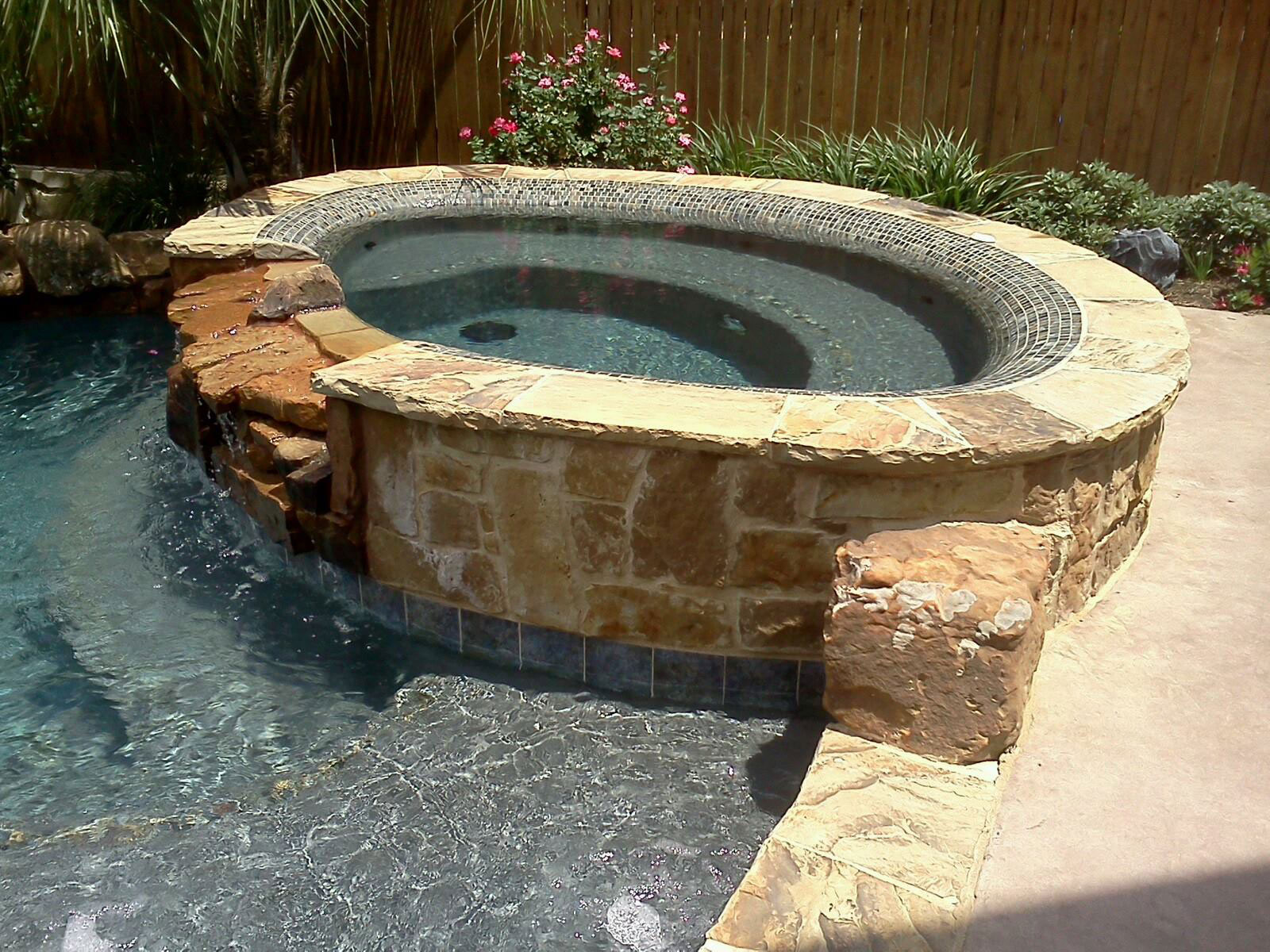 Pool waterfall installation in Glenn Heights, TX