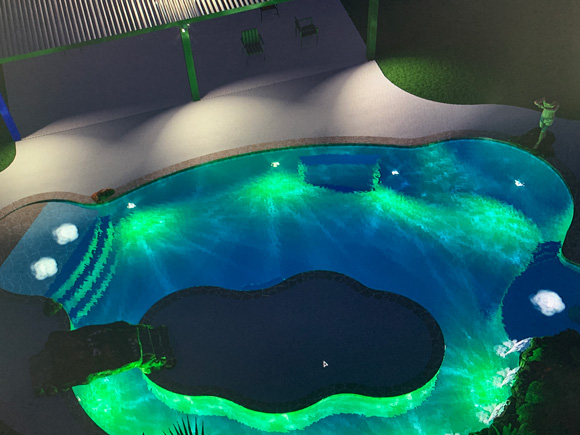 Lighted custom pools in Glenn Heights