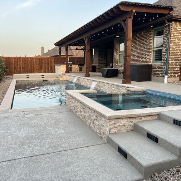 Inground Pool Remodel with Waterfall Installation in Ovilla, TX